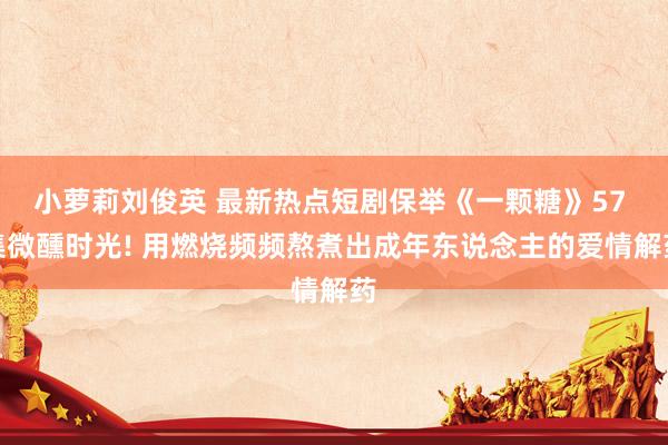 小萝莉刘俊英 最新热点短剧保举《一颗糖》57 集微醺时光! 用燃烧频频熬煮出成年东说念主的爱情解药